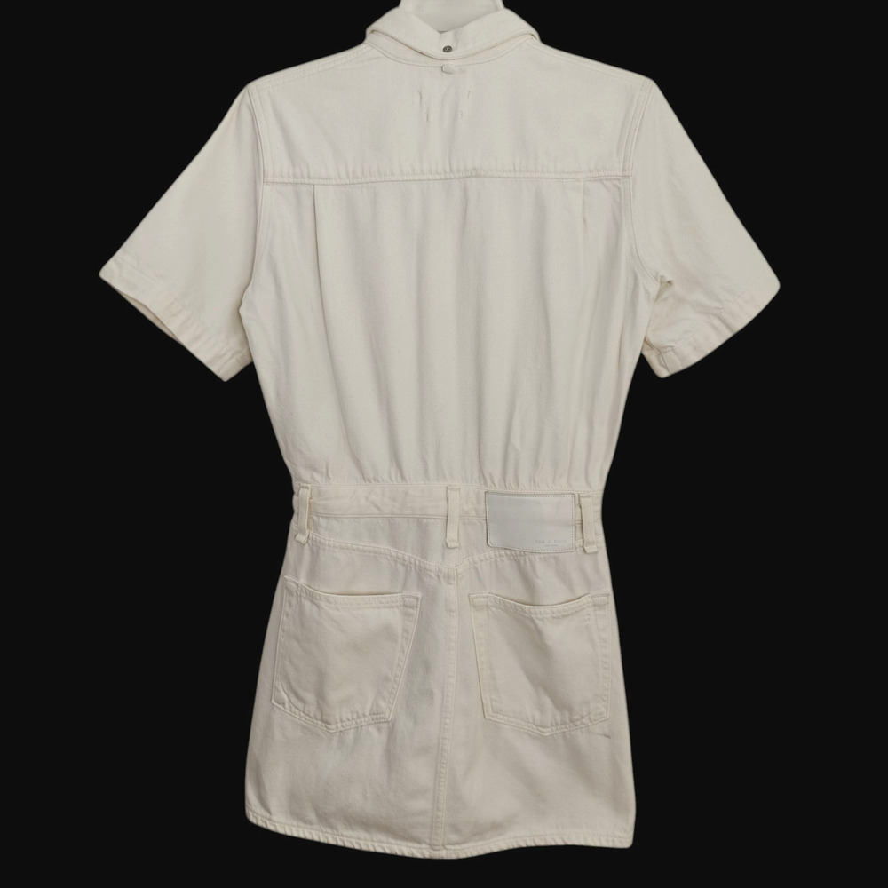 Rag & Bone Denim All In One Shirt Dress Size XS Off White Cotton Button Up READ - Picture 8 of 11